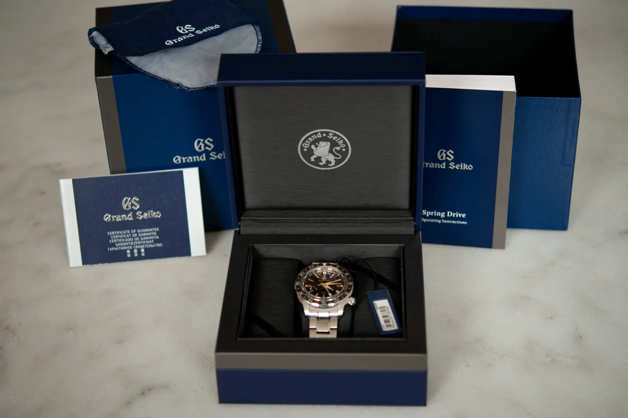 Grand Seiko Spring Drive GMT “Champagne Diamond” SBGE267G, box and papers