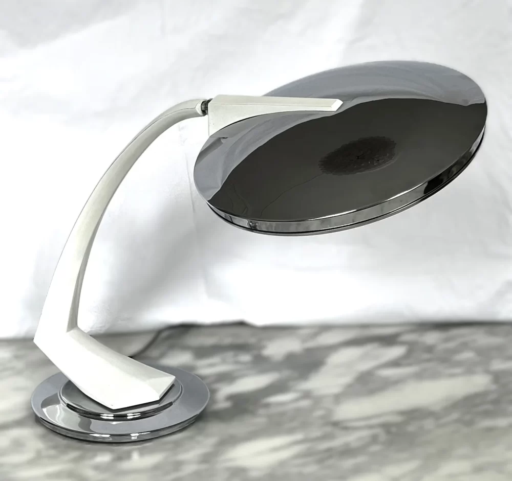 FASE Lampe modell Boomerang 2000 i hvit & sølv. 1968-1979