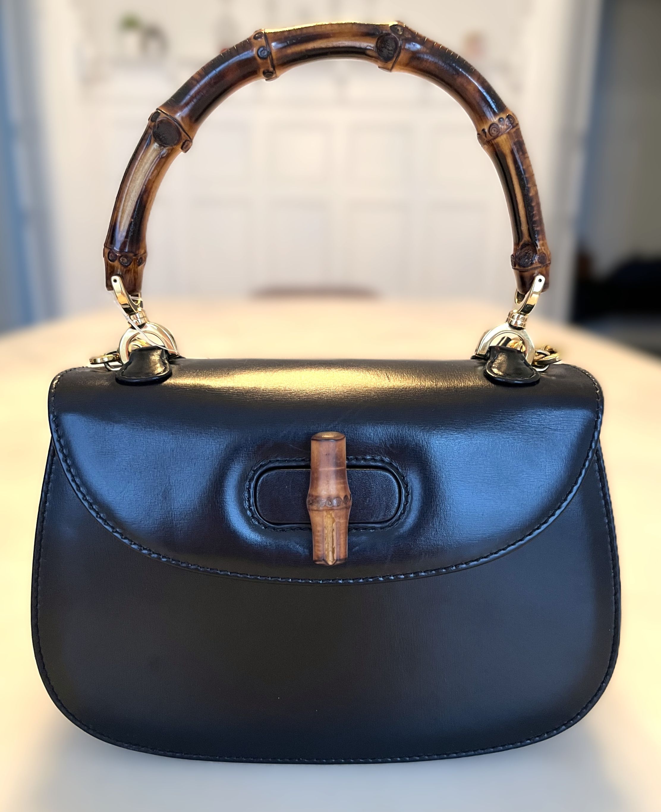 Gucci Black Bamboo 1947 Small Leather Bag, forsidebilde