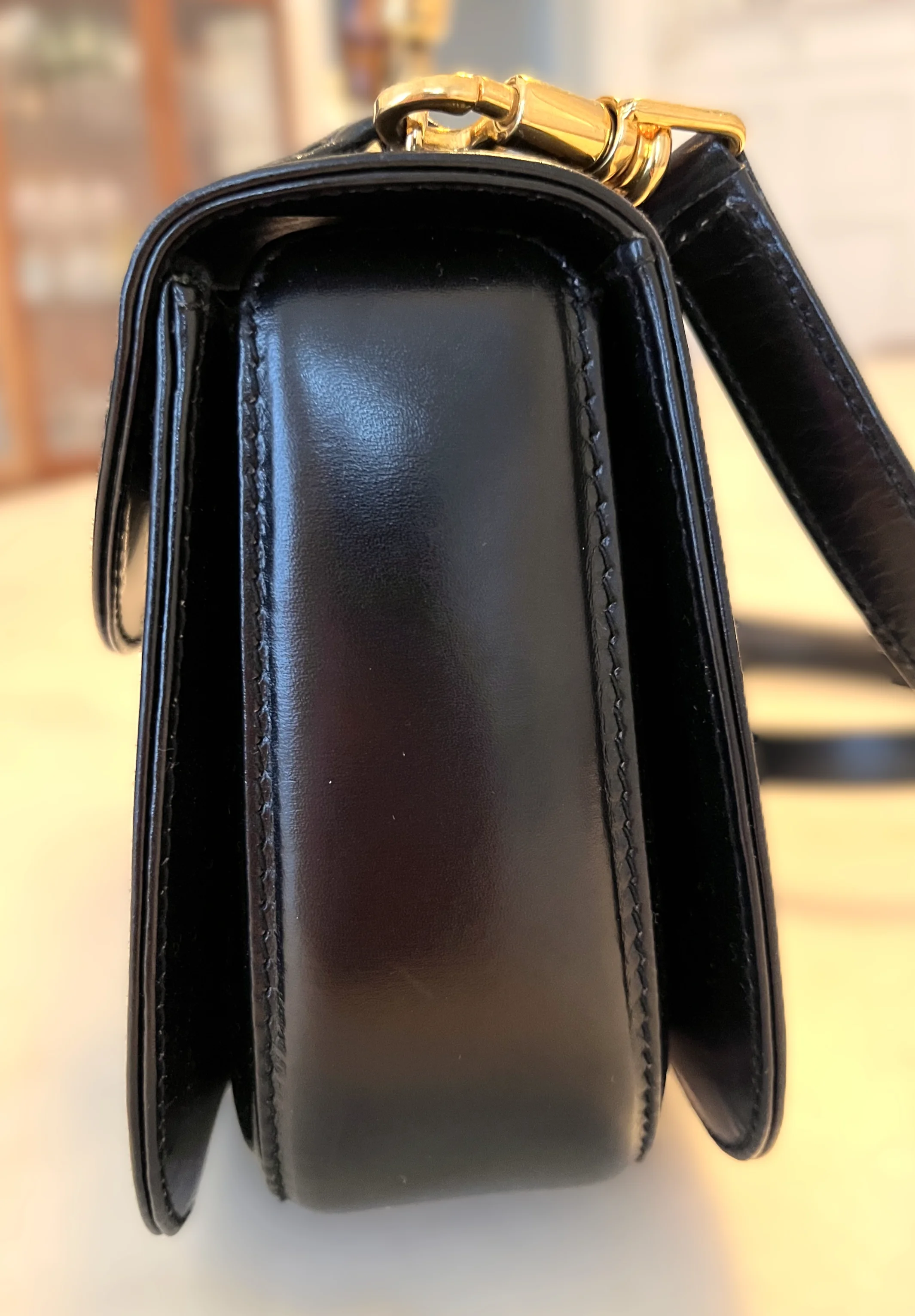 Gucci Black Bamboo 1947 Small Leather Bag, sidebilde