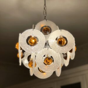 Gino Vistosi Murano lysekrone med 16 krystallskiver