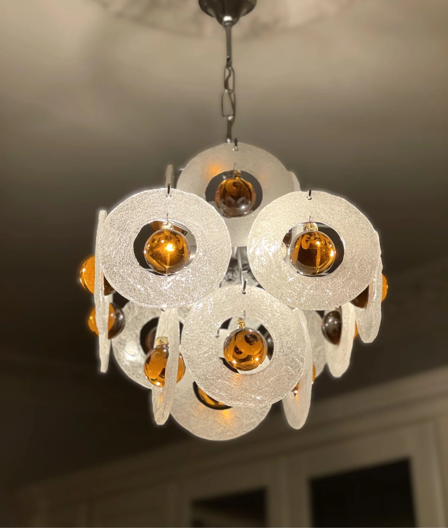 Gino Vistosi Murano lysekrone med 16 krystallskiver